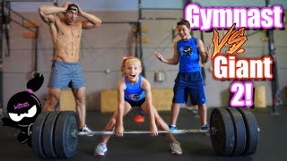 Gymnast vs Giant 2!  Who is stronger, Payton or the Bodybuilder?