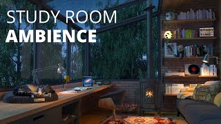 Rooftop Study Room with Rain Sounds - Ambience for Studying, Relaxing