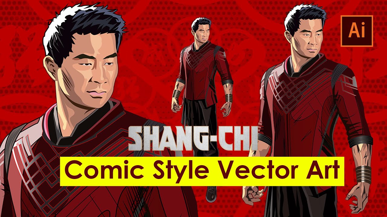 Shang-Chi Comic Style Vector Art | Simu Liu | Adobe Illustrator ...