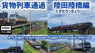 稲沢市陸田陸橋を通過する貨物列車6編成 まさかのスーパーレールカーゴ通過⁉︎ Freight train via the overpass