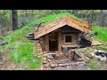 How to build HOUSE UNDERGROUND from START to FINISH 15 days in the forest. WOODWORKING
