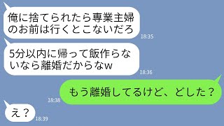 【LINE】実はとっくに離婚してるのに専業主婦の嫁を見下し離婚で脅してくるアフォ夫「家事サボるなら別れるぞw」→何も知らない元夫に真実を教えてやった時の反応がwww