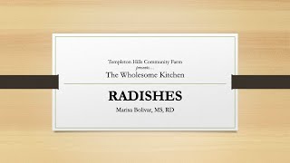 The Wholesome Kitchen: Radishes & Protein // Marisa Bolivar