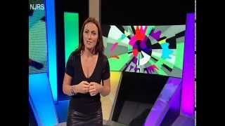 Davina McCall in leather skirt