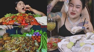 BEST THAI MUKBANGERS AND THAI FOODS PART 1 (w/ Commentary Click CC)