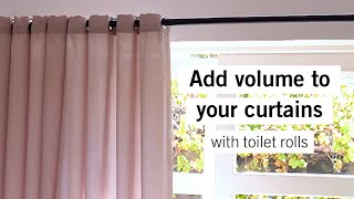 Add volume to your curtains with toilet rolls