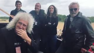 Bohemian rhapsody Live Aid Rehearsals with Brian may and Roger Taylor watching