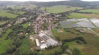 Drone over town of Bela nad Radbuzou...