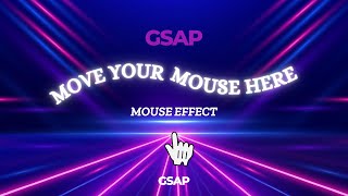 GSAP Mouse Effect with Glowing Text | Interactive Hover Animation | HTML, CSS & JavaScript Tutorial