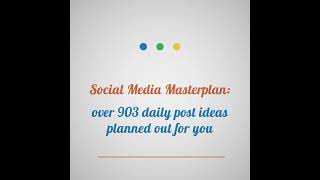 Social Media Masterplan - Daily Social Media Content Calendar