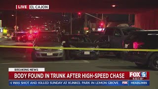 Body found in trunk after high-speed chase