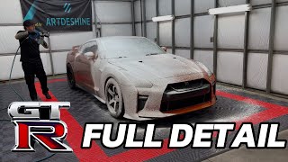 NISSAN R35 GTR WASH PPF REMOVAL CERAMIC COATING!! (ASMR)