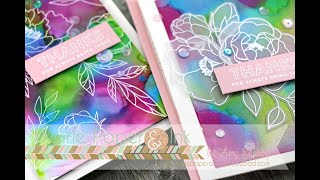 Alcohol Pearl Ink Backgrounds 2 Ways | SSS Delicate Flowers