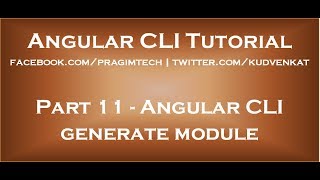 Angular cli generate module
