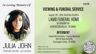 Viewing \u0026 Funeral Service | Julia John | Live