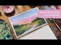 Watercolor Landscape | June Watercolor Calendar Spread