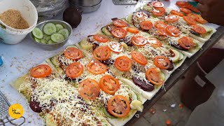 Ultimate Huge Veg Sandwich Roll of Bhavnagar Rs. 70/- Only l Gujarat Street Food