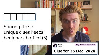 Minute Cryptic Clue #183 for 25 Dec 2024: Sharing these unique clues keeps beginners baffled (5)