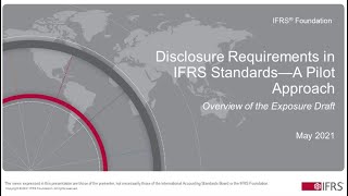 First webinar: Introducing Exposure Draft Disclosure Requirements in IFRS Standards