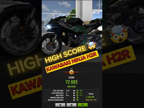 Nueva puntuación máxima | Kawasaki Ninja H2r | Traffic Rider | #bikegames #kawasaki #sportsbike #shorts