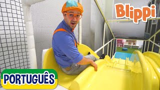 Blippi Português Visita um Playground Coberto | Vídeos Educativos para Crianças | Aventuras Blippi