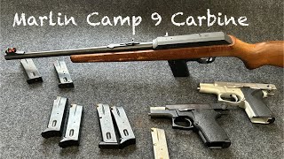 The vintage Marlin 9mm PC Carbine that uses Smith and Wesson magazines. The Model 9 Camp carbine.