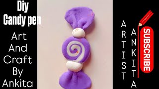 cute diy candy pen with polymer clay 🥰 full tutorial || #diy #artandcraft #art #clay #shorts #video