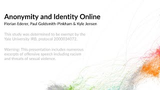 “Anonymity and Identity Online” (Ederer, Goldsmith-Pinkham, Jensen) [NBER SI presentation re: EJMR]