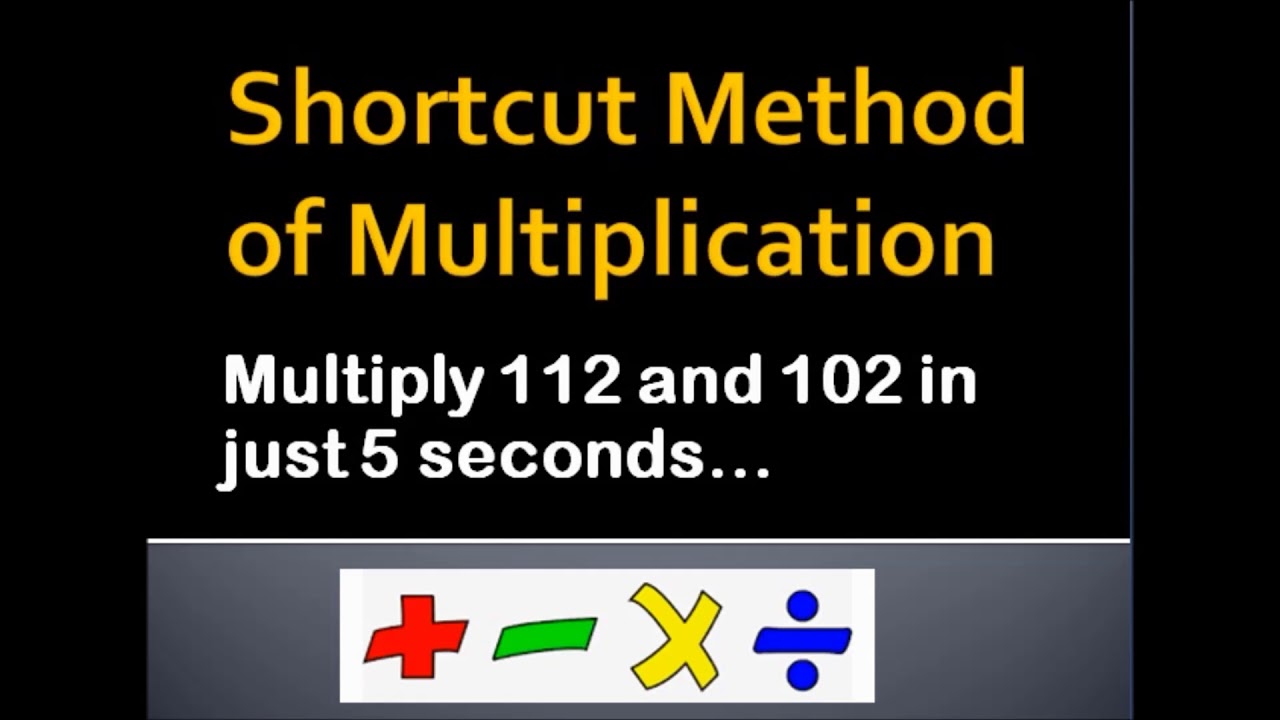 Shortcut Method Of Multiplication - YouTube