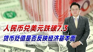 人民币兑美元跌破7 3，会继续跌吗？货币贬值是否反映经济基本面