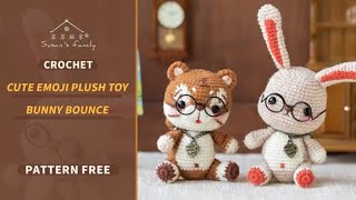 【EN2046】Crochet Bunny Bounce Tutorial | MoeMoji Plushies series | Susan's Family