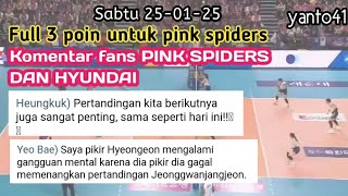 Komentar Fans Pink spiders dan Hyundai usai   pink spiders taklukan hyundai #volikorea #megatron