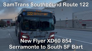 SamTrans New Flyer XD60 Diesel Bus 854 Southbound Route 122 to South San Francisco Bart Station