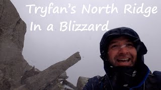 Tryfan's North Ridge in a Wintry Blizzard