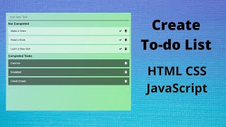 How to Make a To-Do List using HTML CSS JavaScript (2020)