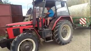 Obraceni skulovani lisovani a zber baliku FENDT VARIO ZETOR 7745 KRONE POTINGER JCB CAT