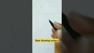 Quick simple and easy drawing of bear l bear drawing for beginner using 8 #shorts #viral #art #bears