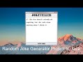 How To Create Joke Generator Project In Java | Random Joke Generator | Java, Swing & JokeAPI