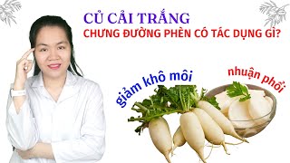 Củ cải trắng chưng đường phèn giúp nhuận phổi, trị ho giảm tình trạng khô môi, nứt nẻ