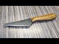 How to make a traditional Japanese dagger (kiridashi) knife using a rusty saw blade