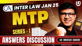 CA Inter Law Jan 25 MTP Series I CA Inter Law  Questions Answers discussion | CA Indresh Gandhi