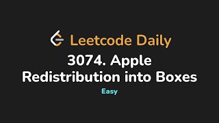 3074. Apple Redistribution into Boxes | Leetcode Daily - Python