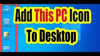 || this pc/My computer desktop icon missing ? || HOW TO RESTORE THE THIS PC ICON FROM DESKTOP ||