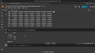 Project14: Titanic Survival Prediction using Logistics Regression