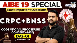 AIBE 19 | CRPC + BNSS Important MCQs \u0026 Concepts | All India Bar Exam 2024 | By Nishank Sir