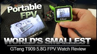 WORLD'S SMALLEST FPV Monitor - GTeng T909 5.8G FPV Watch