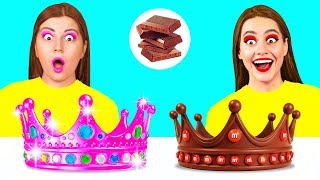 Real Food vs Chocolate Food Challenge | Awesome Kitchen Hacks by DaZaZa Challenge