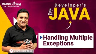 Handling Multiple Exceptions in Java | Exception Handling | Java for Developers | #Java #Lec68
