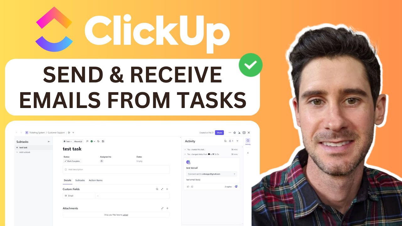 How To Send And Receive Emails In Clickup Tutorial Youtube