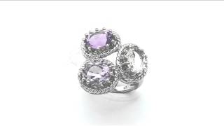 Johareez 5.30CTW Multi Amethyst .925 Sterling Silver Ring